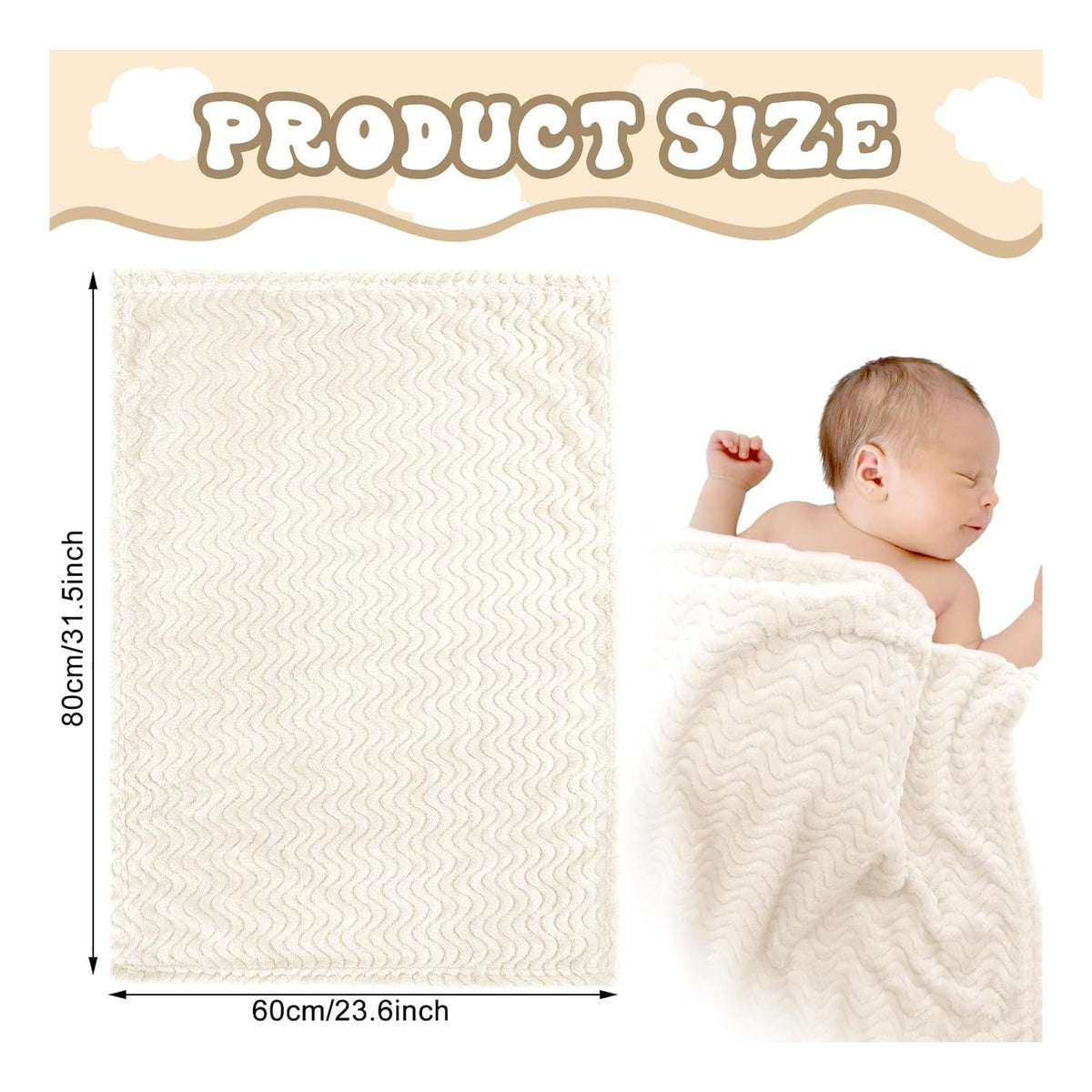 4 Pcs Baby Fuzzy Blanket Fluffy Baby Blanket for Boys Girls Soft Warm Infant Newborn Toddler Receiving Nursery Bed Supplies, 32 x 24 Inch