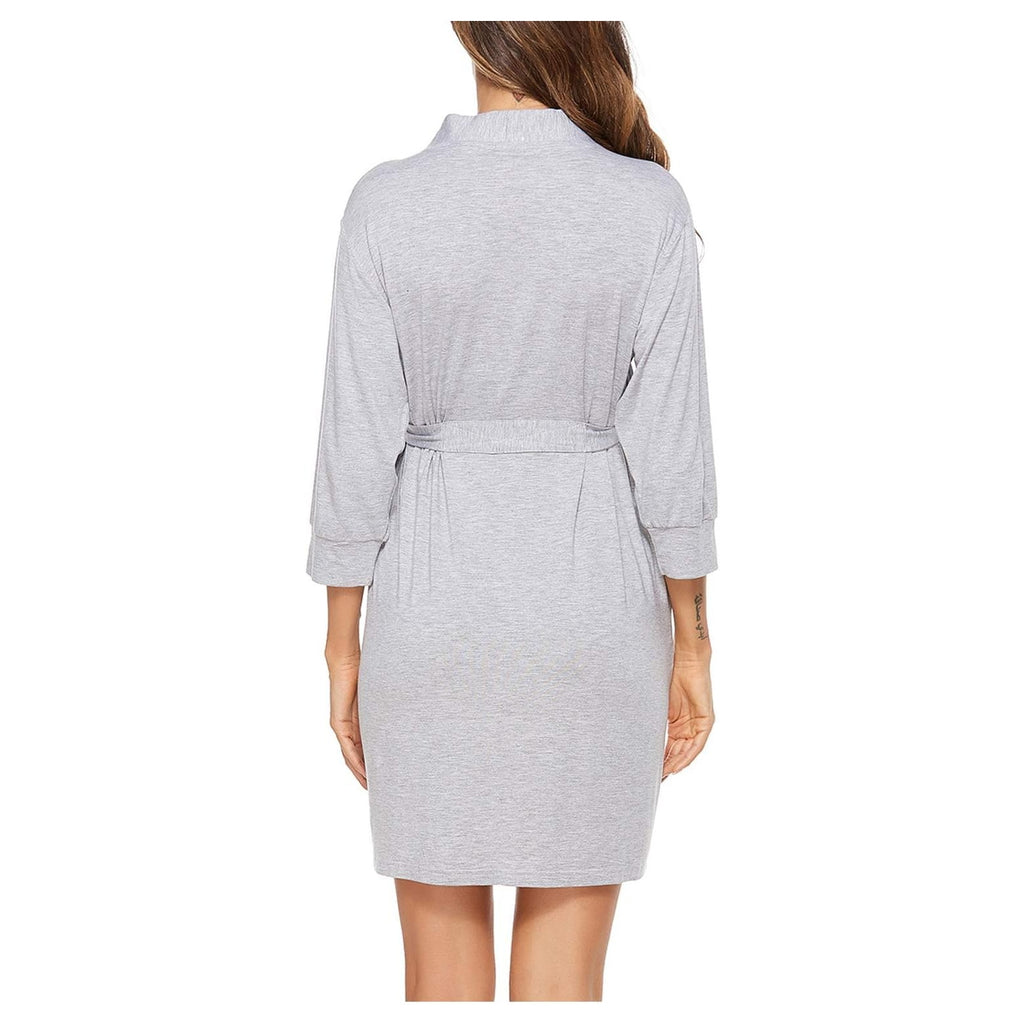 Women's Maternity Nursing Robe Pregnancy Breastfeeding Bathrobes 3 in 1 Labor Delivery Nightgowns