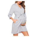 Women's Maternity Nursing Robe Pregnancy Breastfeeding Bathrobes 3 in 1 Labor Delivery Nightgowns