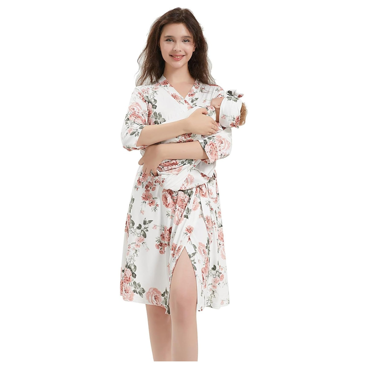 aternity Robe and Receiving Blanket, Matching Mommy Labor Delivery Robe and Swaddle Set