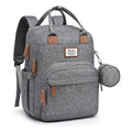 Diaper Bag Backpack-Multifunction Travel Baby Diaper Bag with Changing Pad, Insulated Bottle Holders & Pacifier Case, Large Capacity, Waterproof, Gray