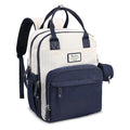 Diaper Bag Backpack-Multifunction Baby Travel Bag with Changing pad, Insulated Bottle Holders & Pacifier Case, Large Capacity, Waterproof, Cream & Blue