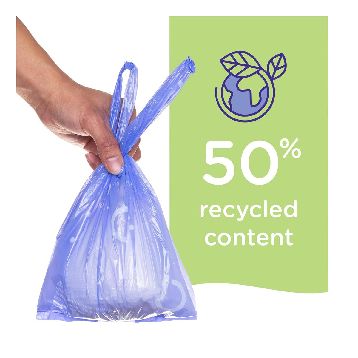 Disposable Diaper Sacks, Lavender Scented, Easy-To-Tie Tabs, Diaper Disposal or Pet Waste Bags, 200 Count | Easy-To-Tie Tabs, Made from 50% Recycled Material, Disposable On-The-Go Bags, Diaper Bag and Travel Essential