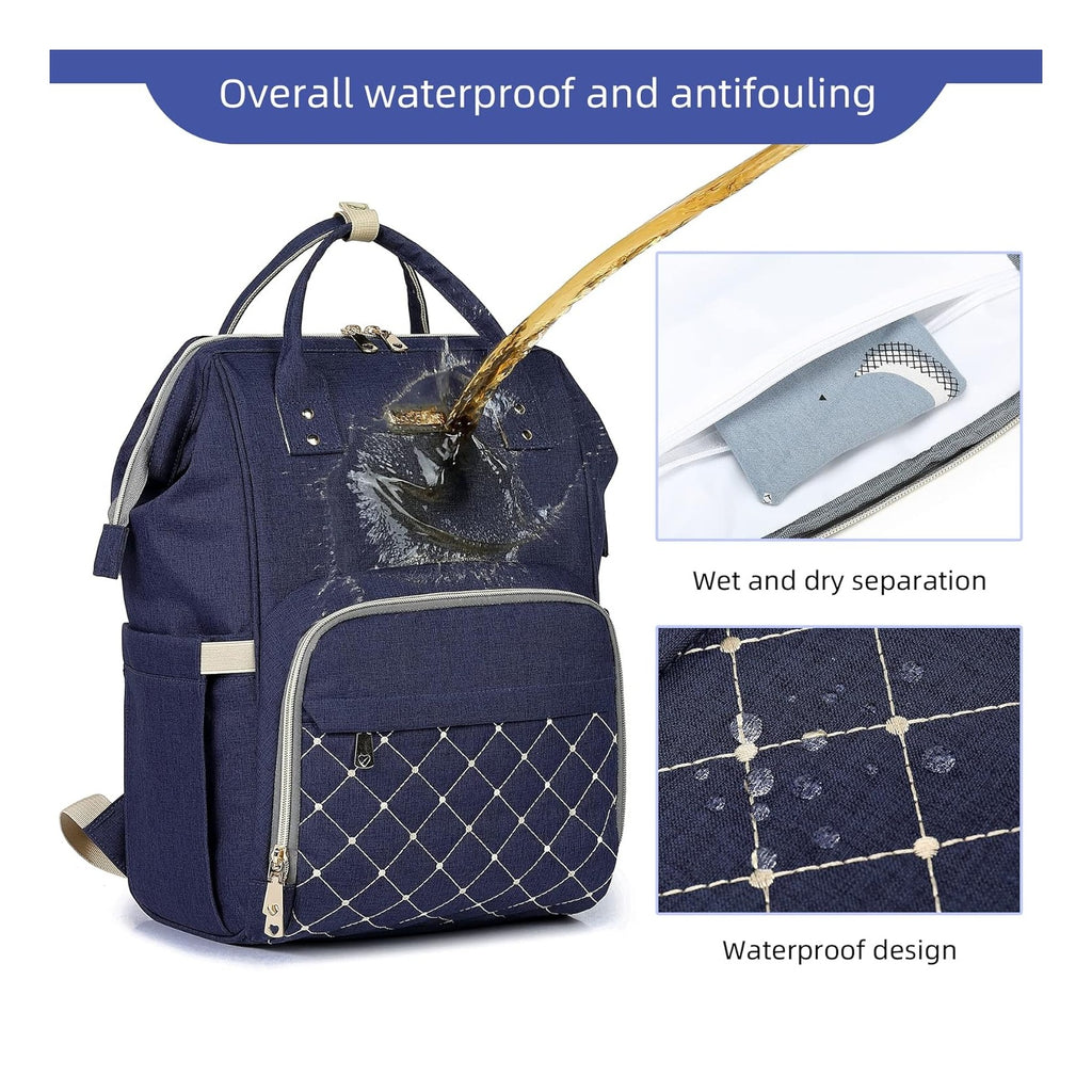 Diaper Bag Backpack, Diaper Bags for Baby Girls Boys, Baby Bags for Moms Dads, Nappy Changing Bag with Insulated Pockets,Multi-functional Waterproof Backpack with Stroller straps-Blue