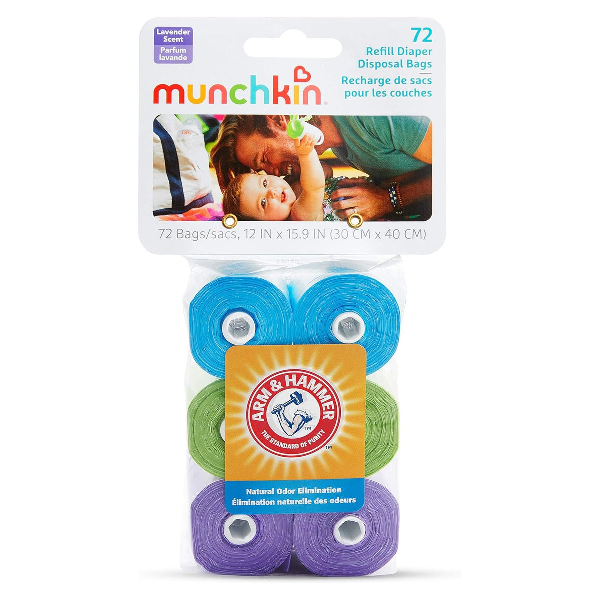 Arm and Hammer Diaper Bag Refills, 6 Pack, 72 Lavender Scented Bags