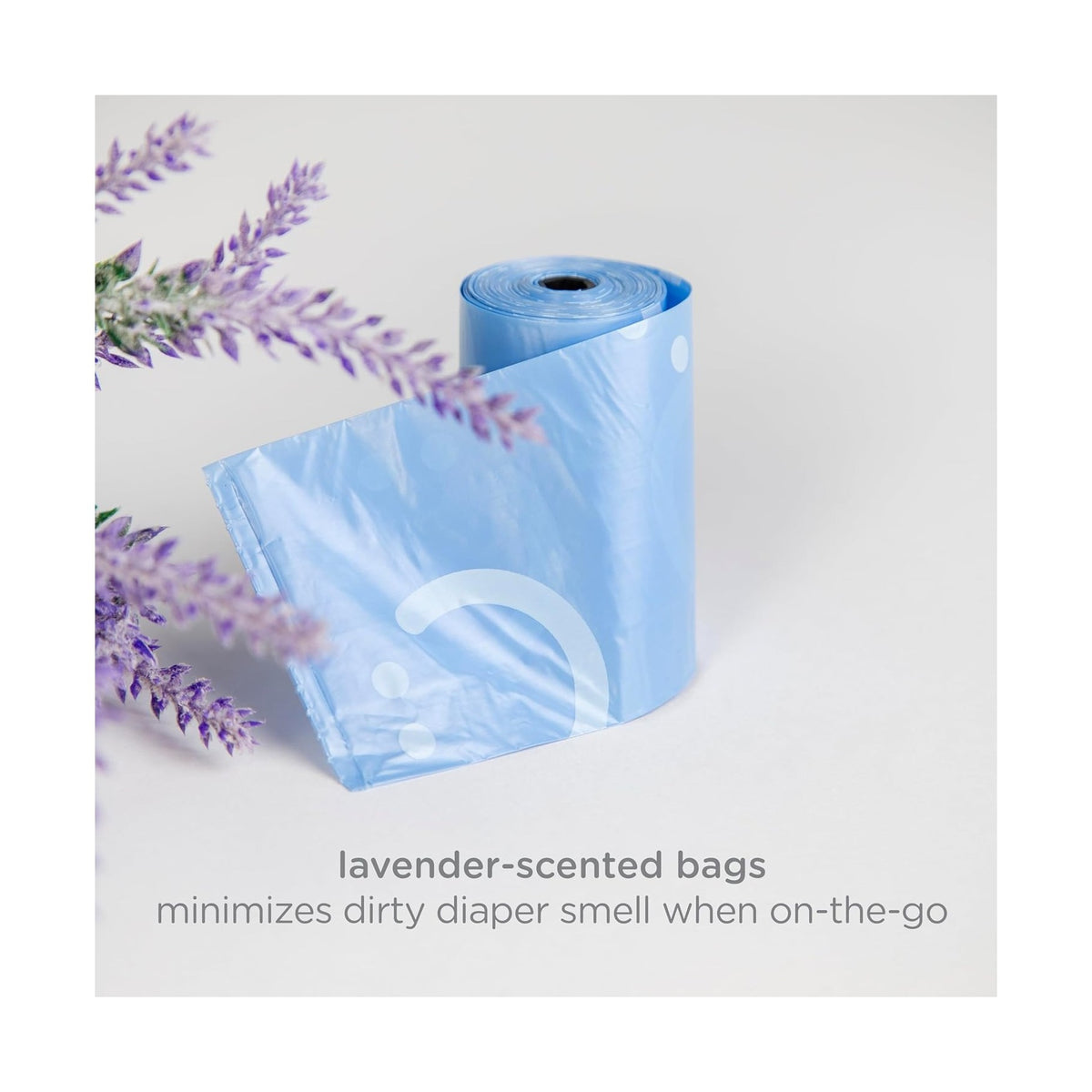 Retractable Bag Dispenser for Diaper Bag Value Set, Portable Bag Holder for Travel, Newborn Baby Essentials, Diaper Bag Must Have, Includes 60 Lavender Scented Bags, Taupe