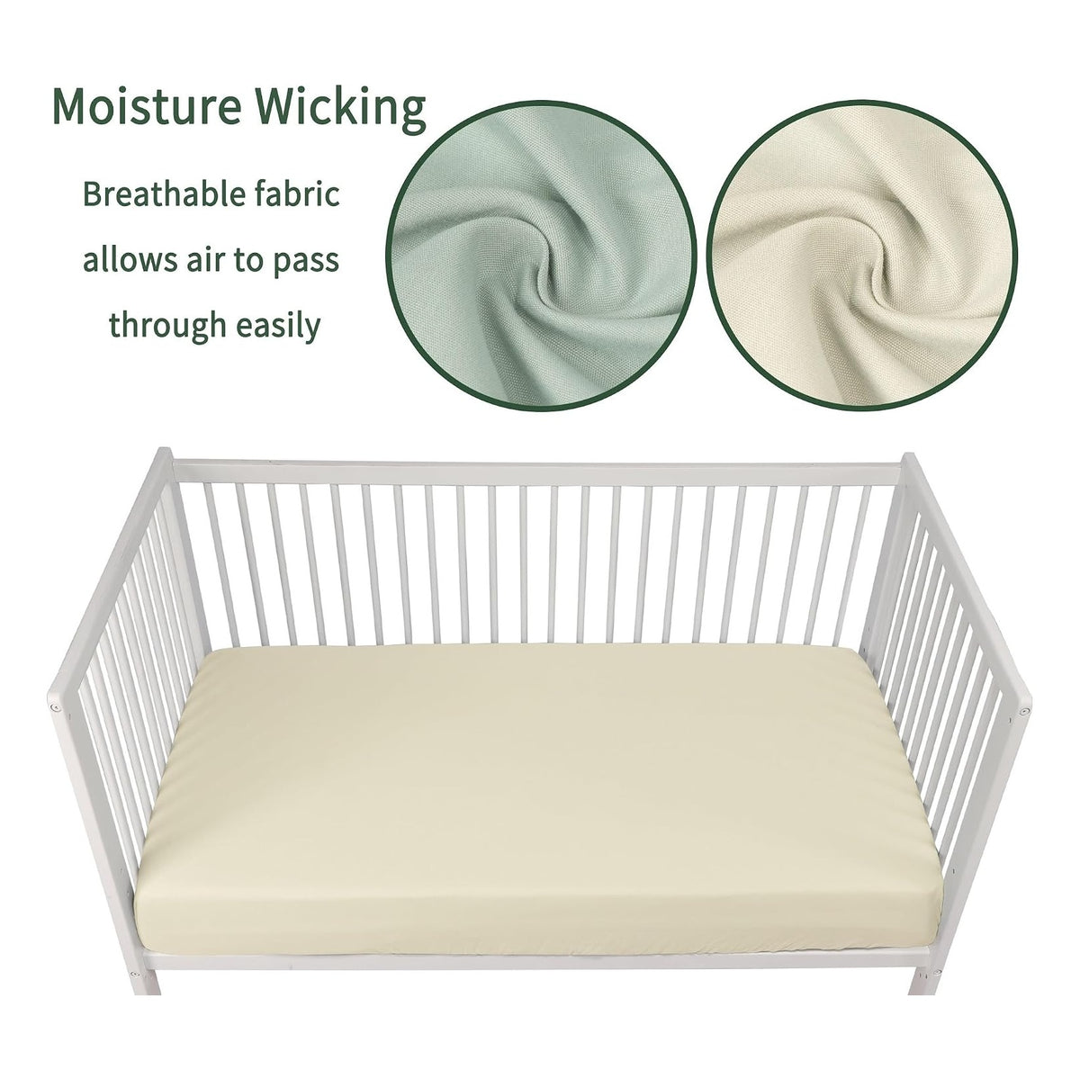 Baby Crib Sheets for Boys Girls, 2 Pack Fitted Crib Sheet for Standard Crib and Toddler Mattress, Soft Microfiber Baby Sheet