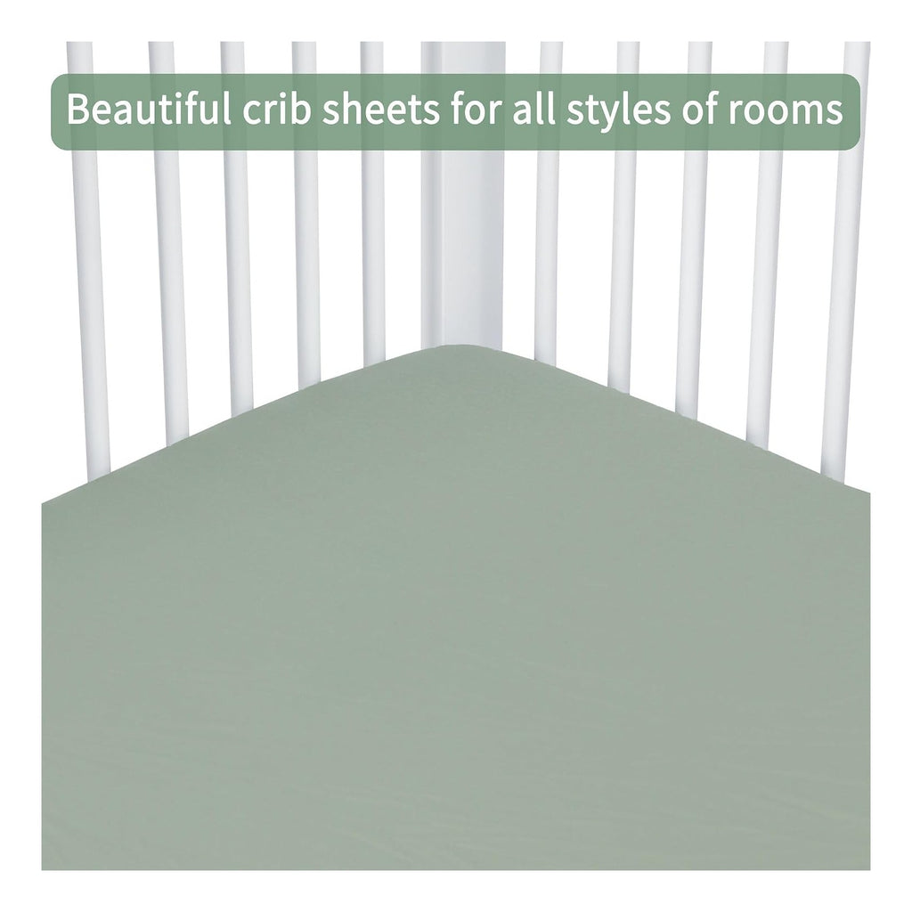 Baby Crib Sheets for Boys Girls, 2 Pack Fitted Crib Sheet for Standard Crib and Toddler Mattress, Soft Microfiber Baby Sheet
