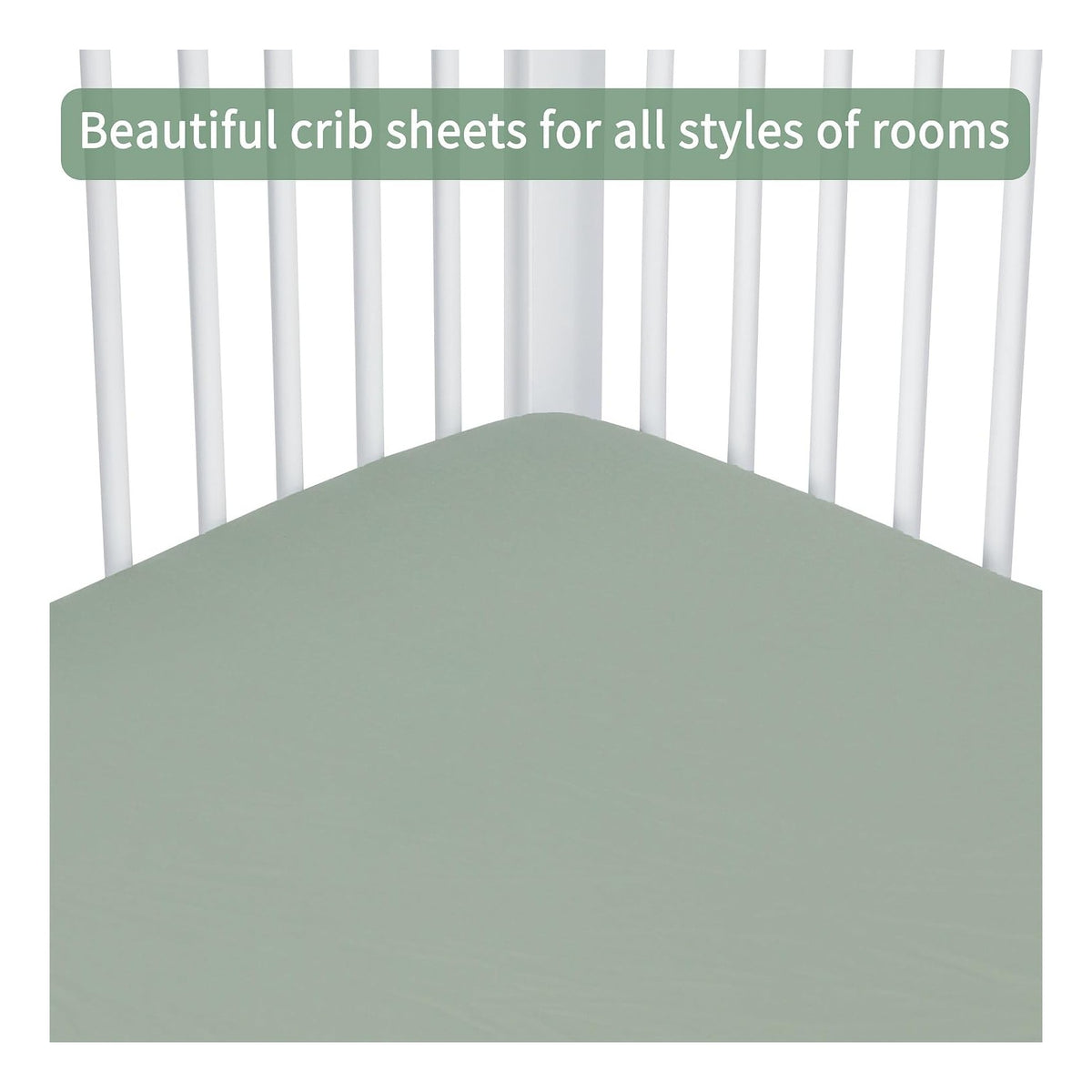 Baby Crib Sheets for Boys Girls, 2 Pack Fitted Crib Sheet for Standard Crib and Toddler Mattress, Soft Microfiber Baby Sheet