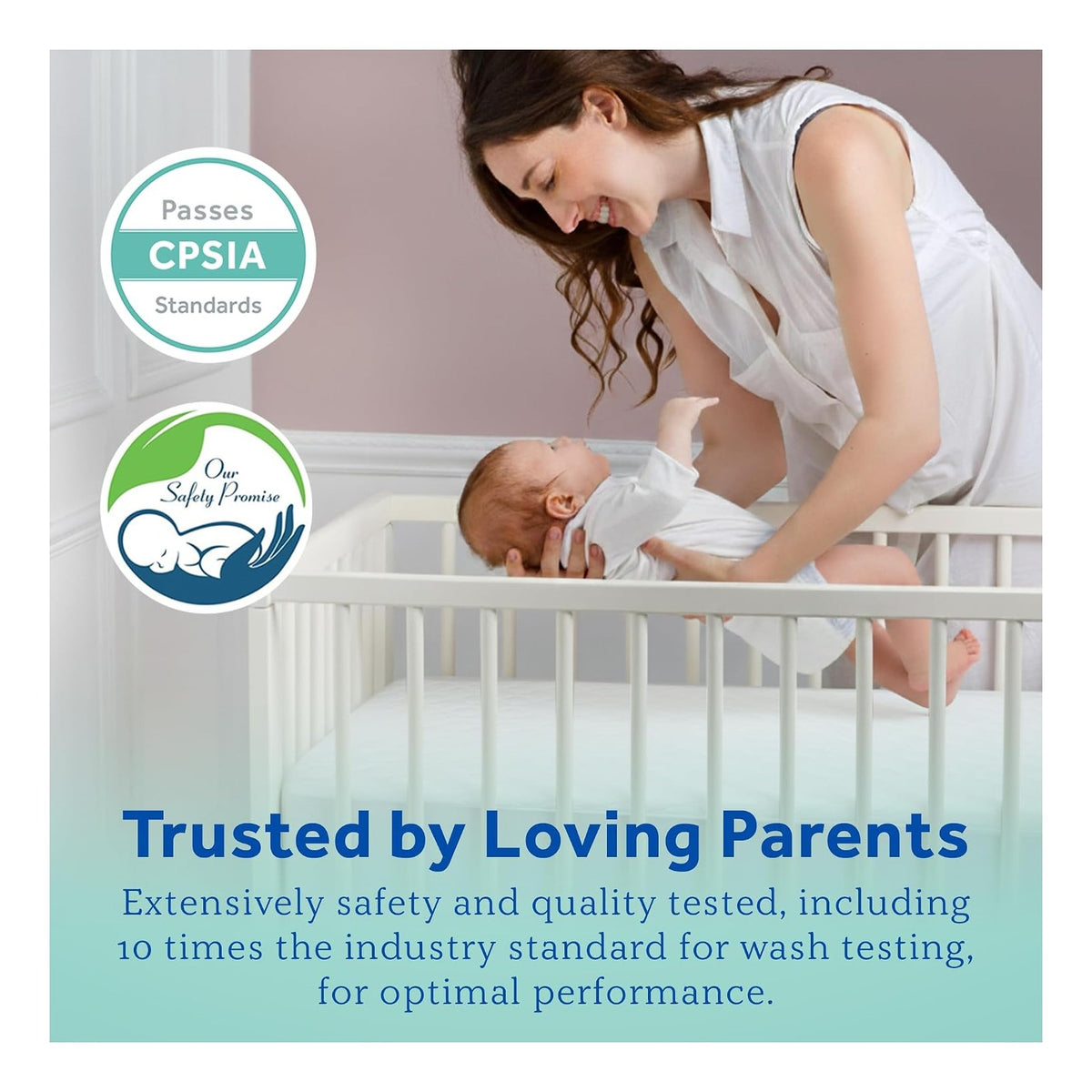 Baby SafetyCase Breathable Waterproof Crib Mattress Protector Pad, Toddler Bed Cover, Zippered Bedding Encasement, Noiseless, Machine Washable / Dryer Friendly