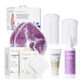Breastfeeding Essentials Kit for Nursing Moms Nipple Relief, 60 Piece Gift Set with Reusable Hot and Cold Breast Therapy Packs/Hydrogel Nipple Pads/Lanolin cream/Disposable Nursing Pads/Saline Spray