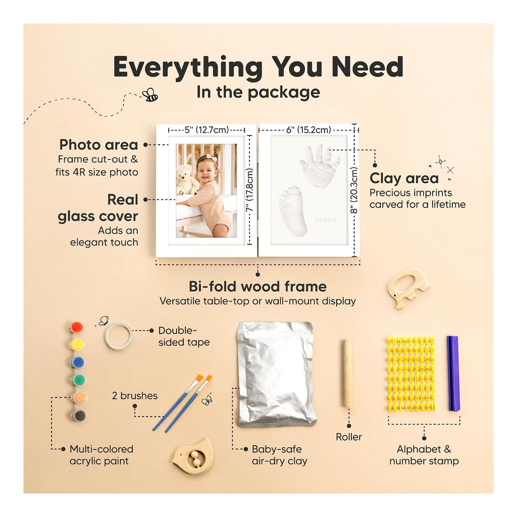 Baby Hand and Footprint Kit, Quick Dry Clay Newborn Keepsake