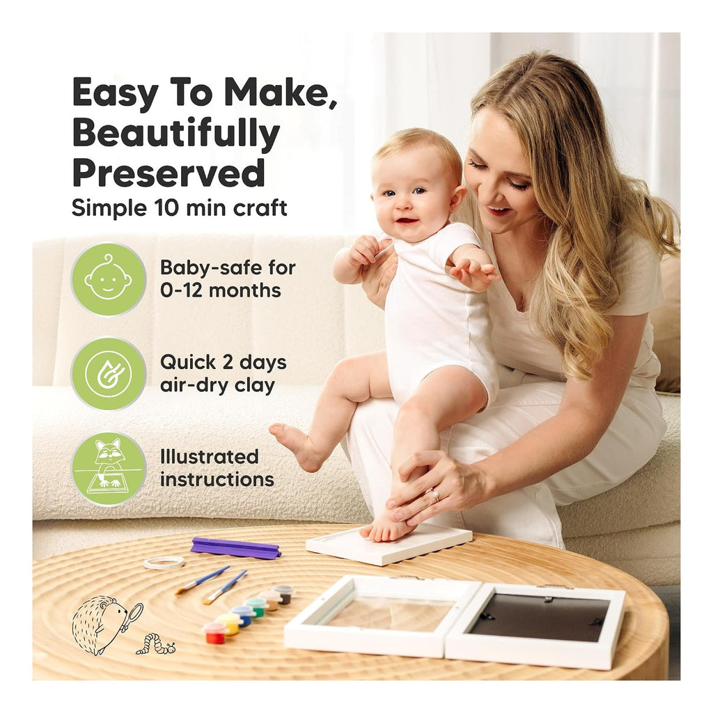 Baby Hand and Footprint Kit, Quick Dry Clay Newborn Keepsake
