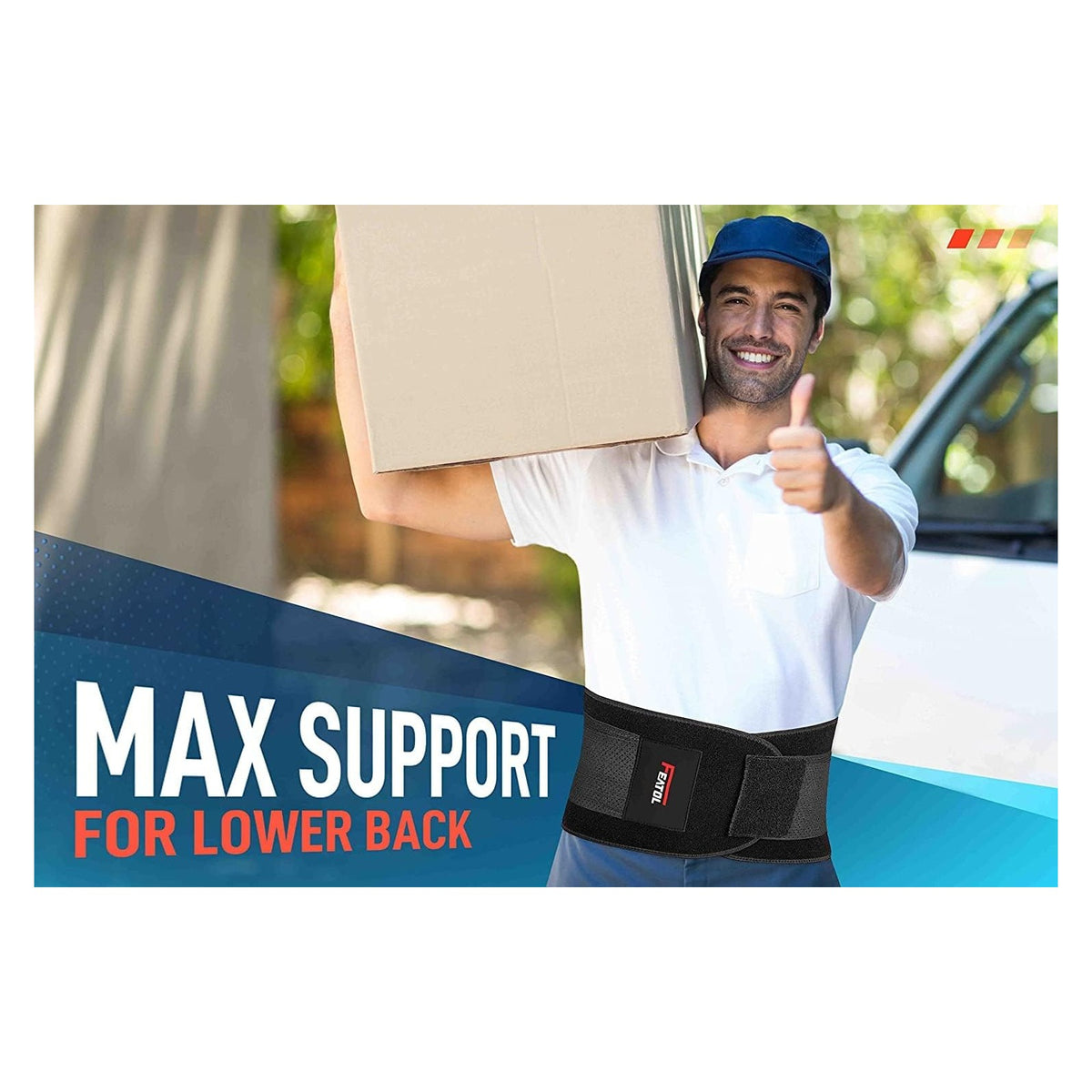 Back Brace Support Belt-Lumbar Support Back Brace for Back Pain, Sciatica, Scoliosis, Herniated Disc Adjustable Support Straps-Lower Back Brace with Removable Lumbar Pad for Men & Women